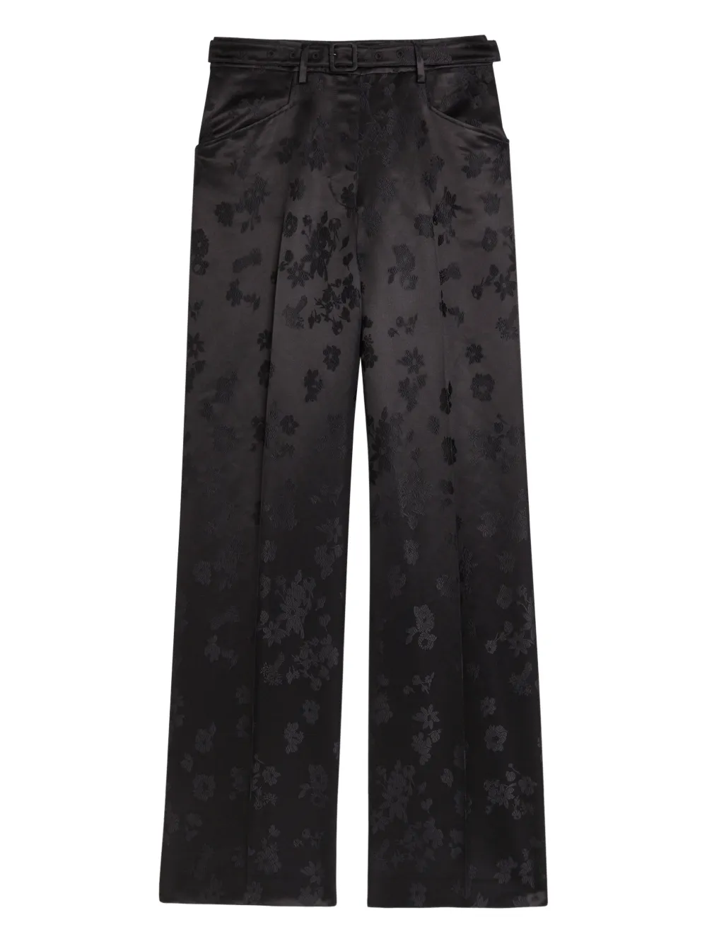 Gabriela Hearst Pantaloni svasati a fiori - Nero