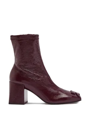 MM6 Maison Margiela スクエアトゥ ブーツ | ブラウン | FARFETCH JP