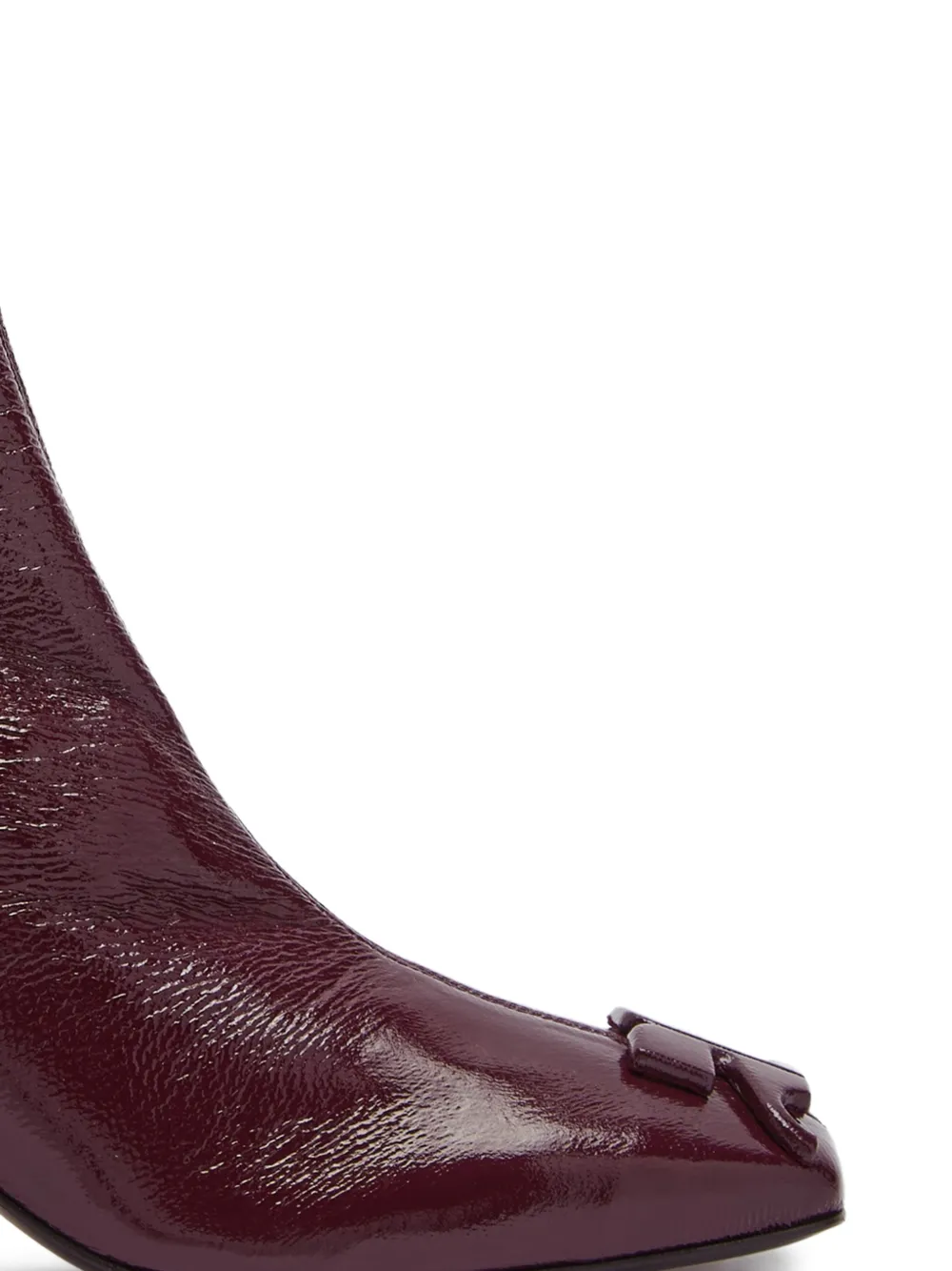 Courrèges Reedition vinyl enkellaarzen met gekreukt effect Rood