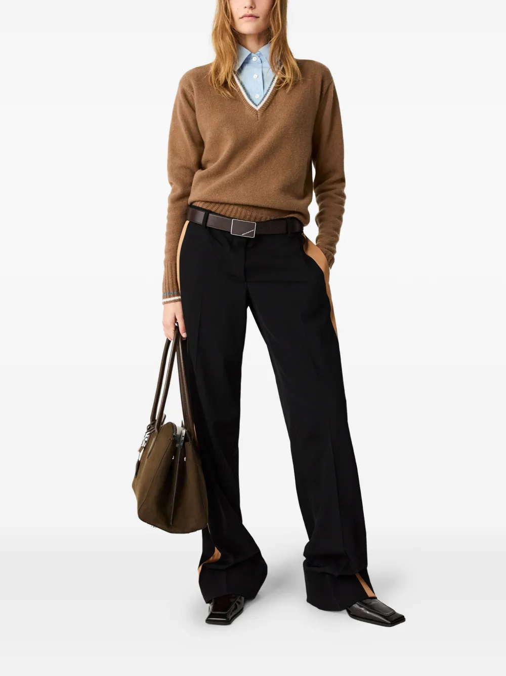  Stella Mccartney Pull Hybrid En Maille - Marron 
