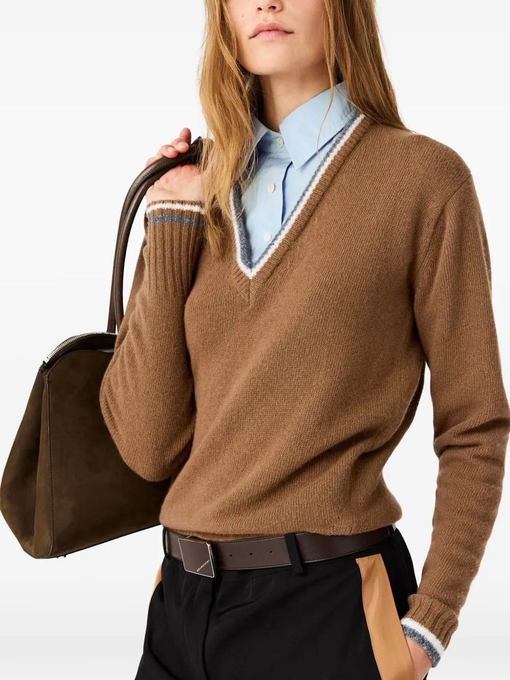 Hybrid knit shirt sweater