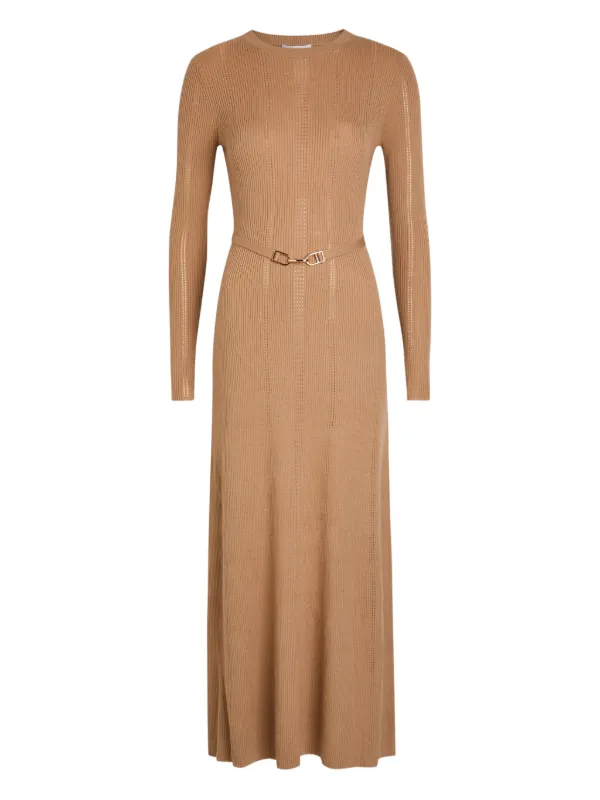 Gabriela Hearst Womens Camel Imagene Wool Knit Midi Dress M