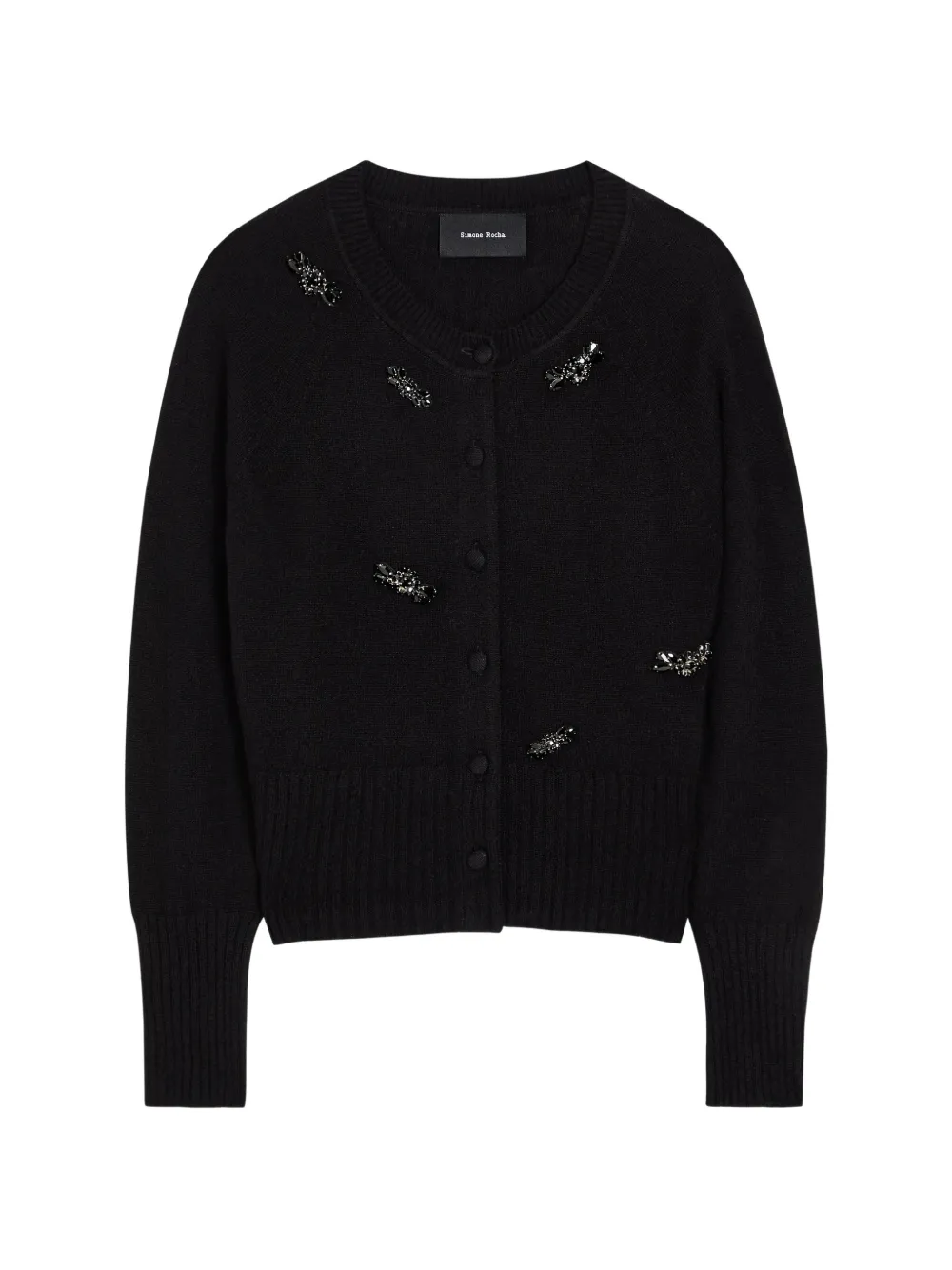 Simone Rocha embellished button-fastening cardigan - Nero