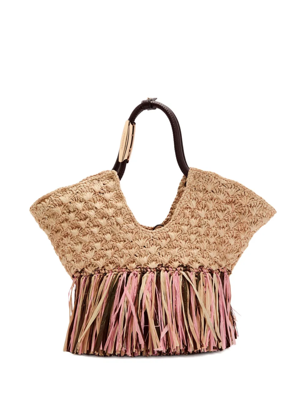 ZIMMERMANN small Goldentime fringed raffia tote bag | Neutrals | Image 1