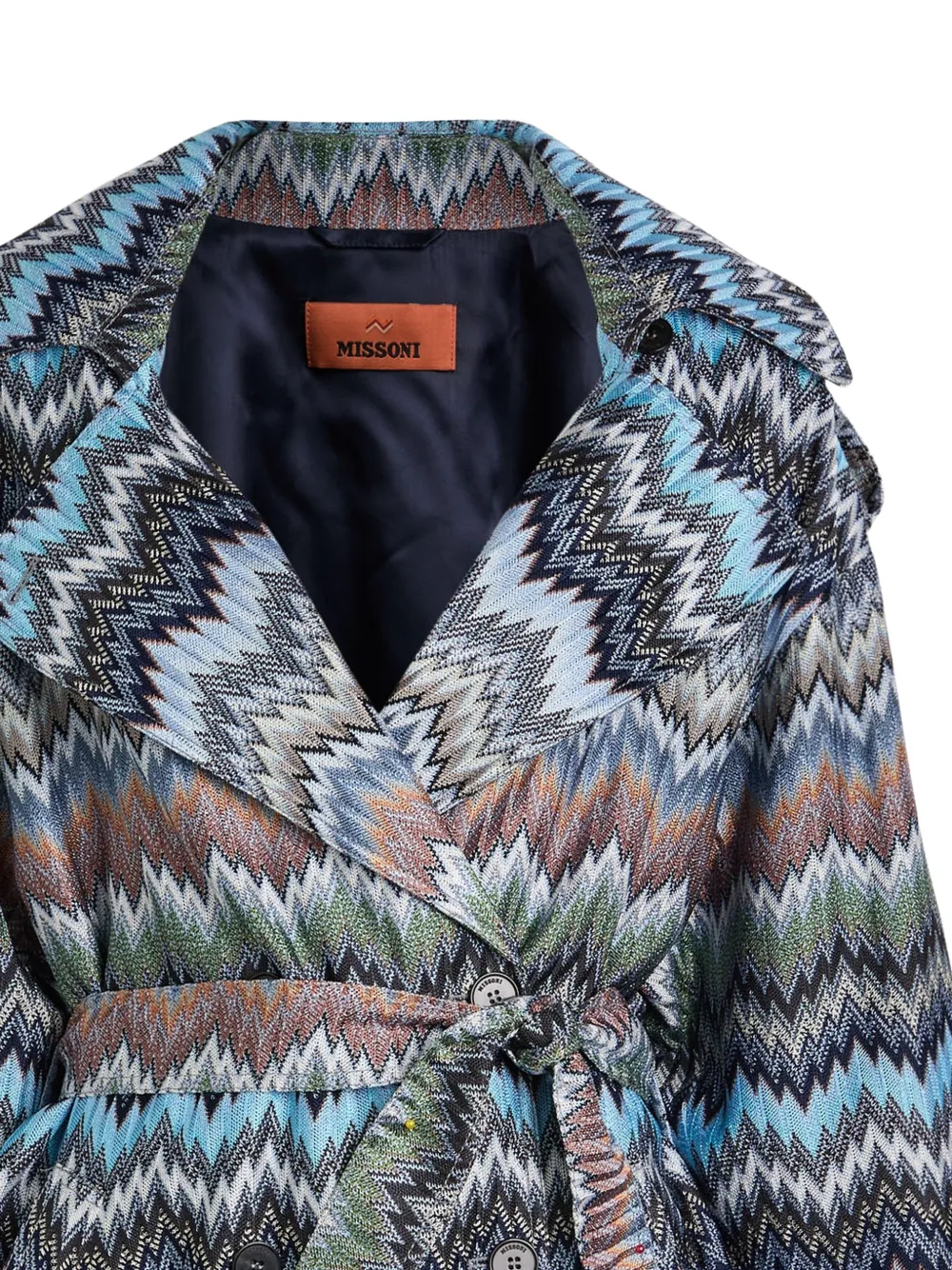  Missoni Zigzag Belted Jacket - Blue 
