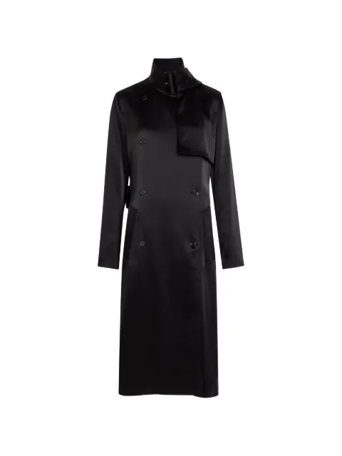 Courrèges Double-breasted satin trench coat