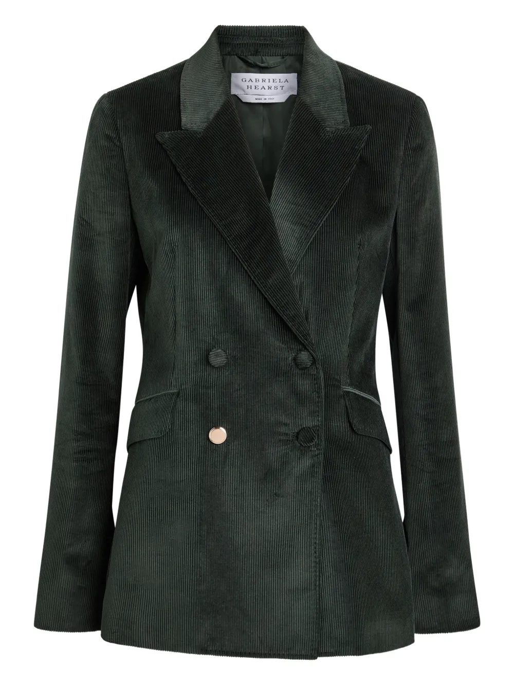 Gabriela Hearst Giacca doppiopetto a coste - Verde