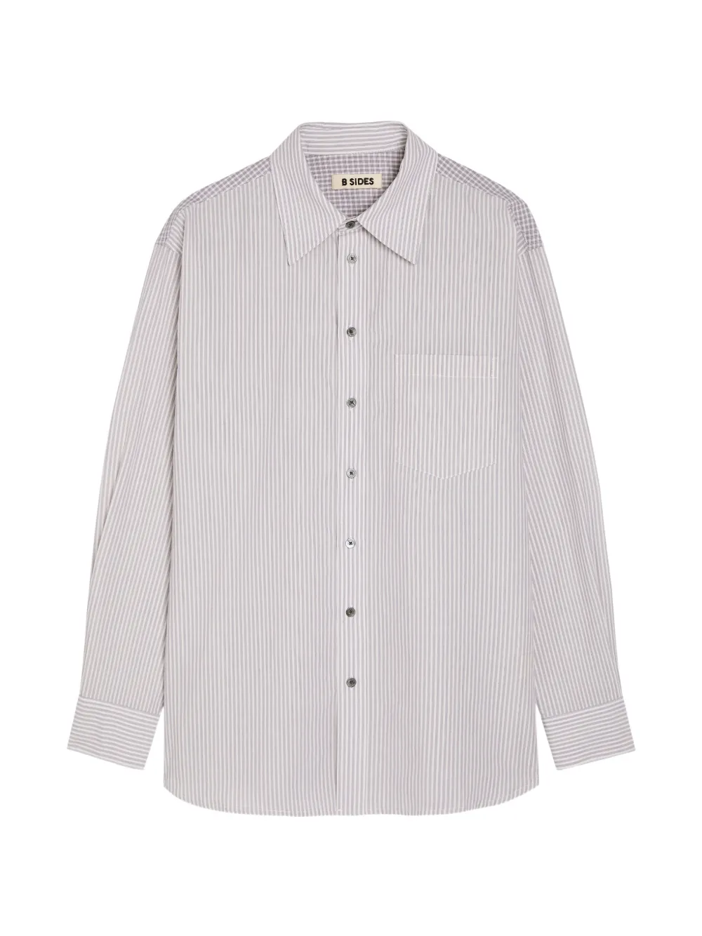 B SIDES striped chest-pocket shirt - Viola