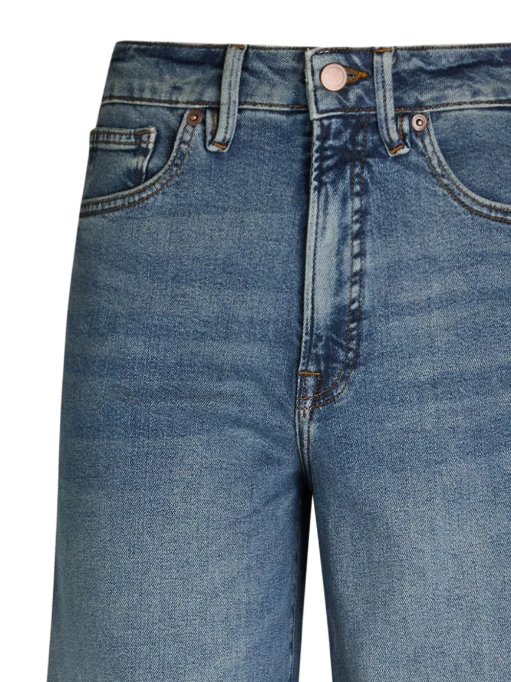 Good American Jeans met wijde pijpen en knopen - Blauw