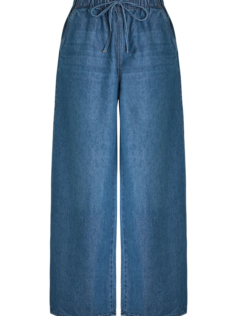 MOTHER The Buffet Nerdy straight denim met trekkoord - Blauw