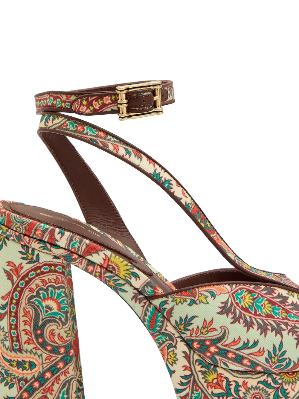 ETRO Sandalen met paisley-print en plateauzool Beige