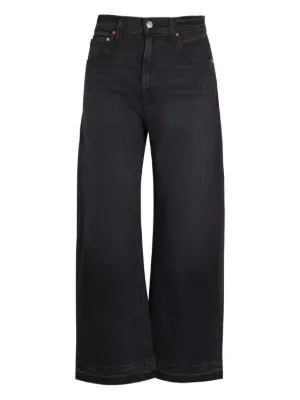 Adidas zip-detail wide-leg Jeans | Black | FARFETCH CA