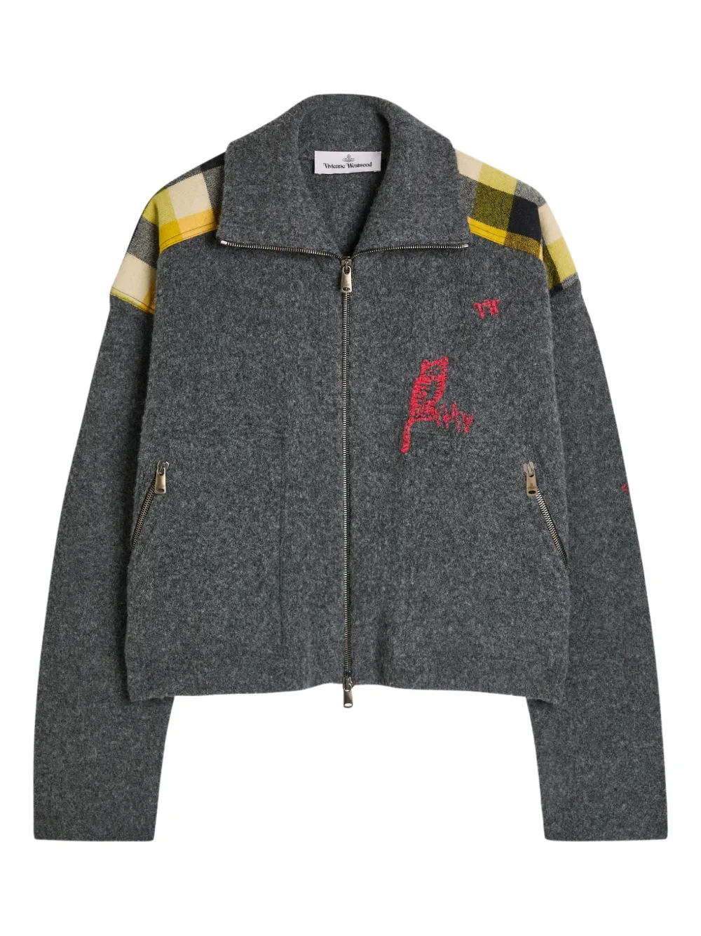 Vivienne Westwood Giacca a quadri con logo - Grigio