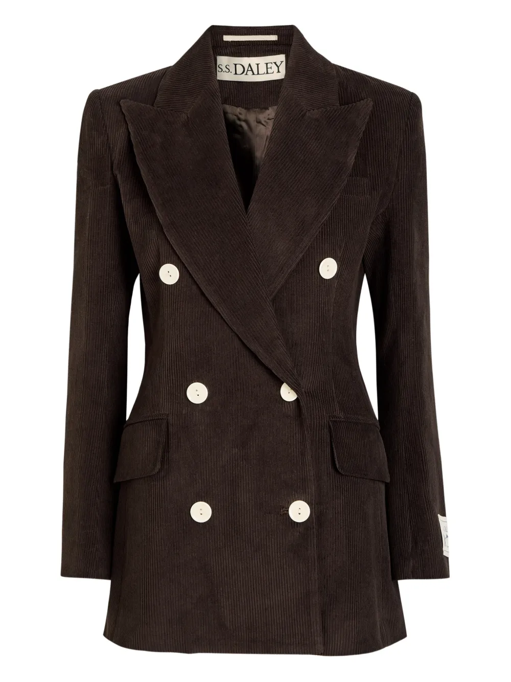 S.s. Daley Eilidh Double-breasted Corduroy Blazer In Brown