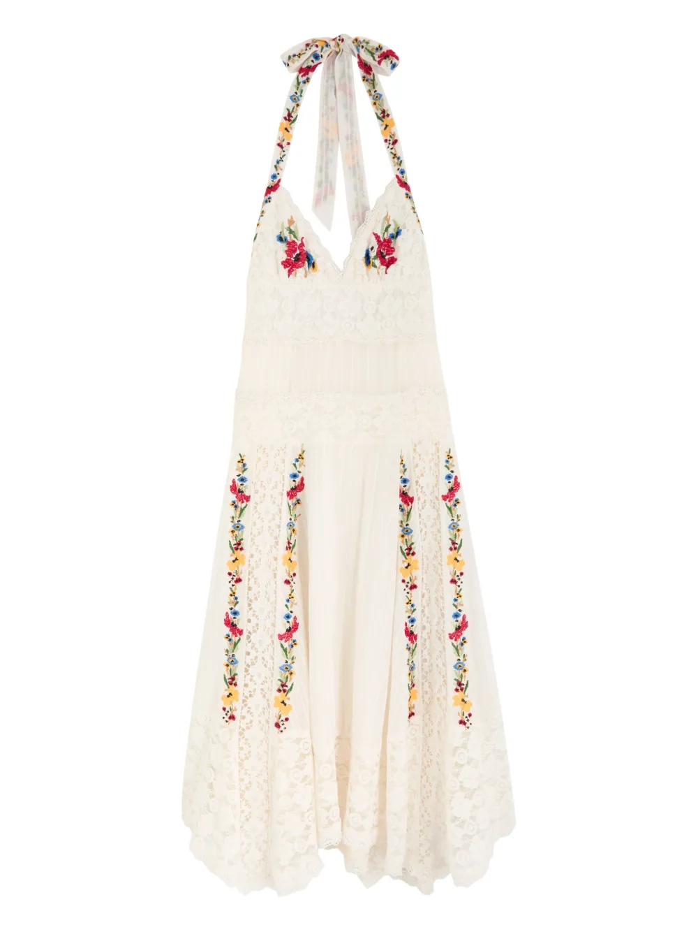 Free People Abito midi con ricamo a fiori - Toni neutri