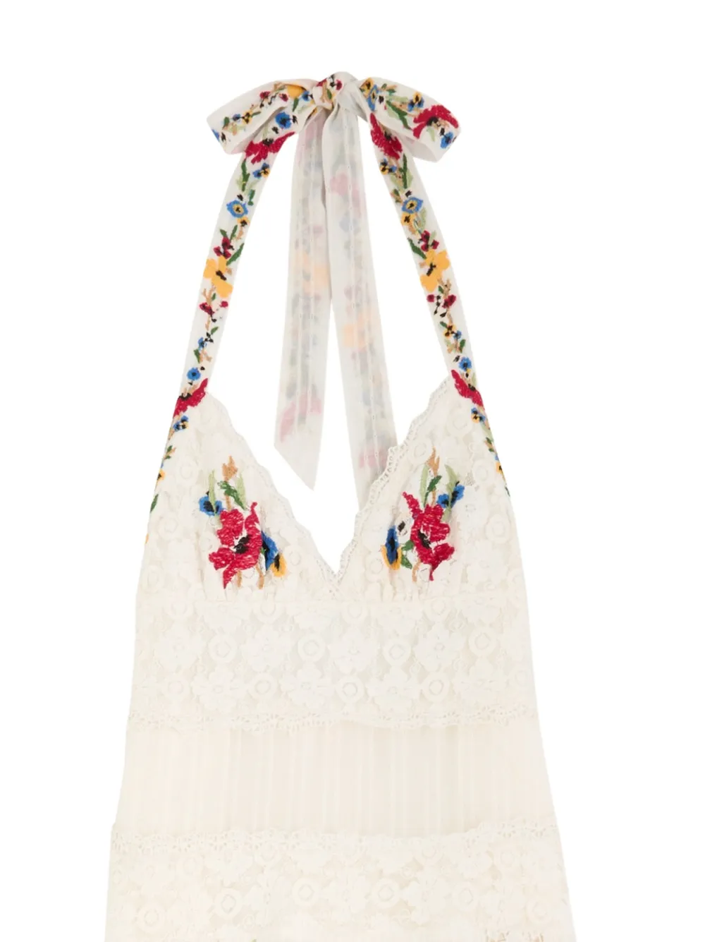 Free People Midi-jurk met geborduurde bloemen - Beige