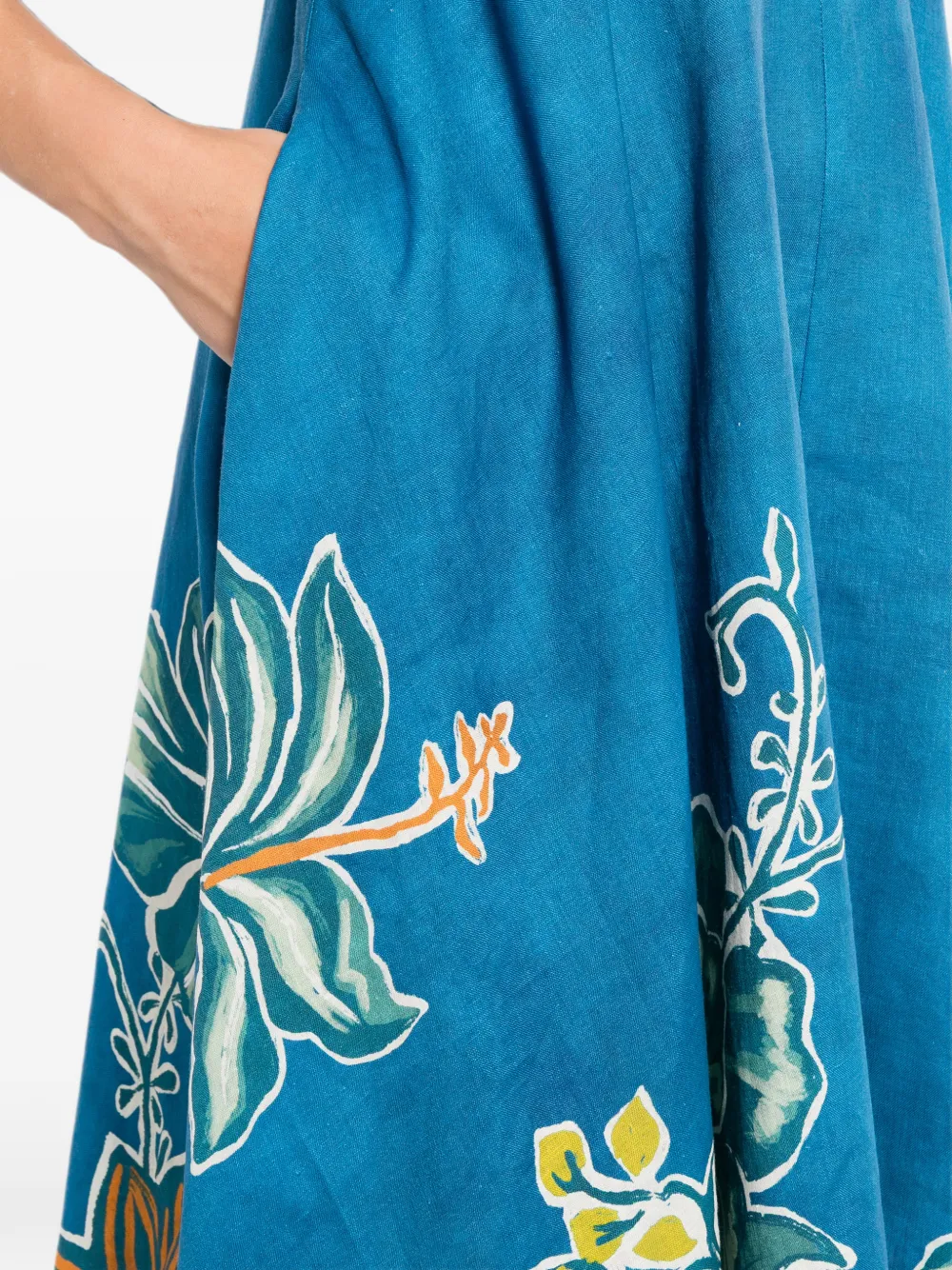 ALEMAIS Luda maxi-jurk met bloemenprint Blauw