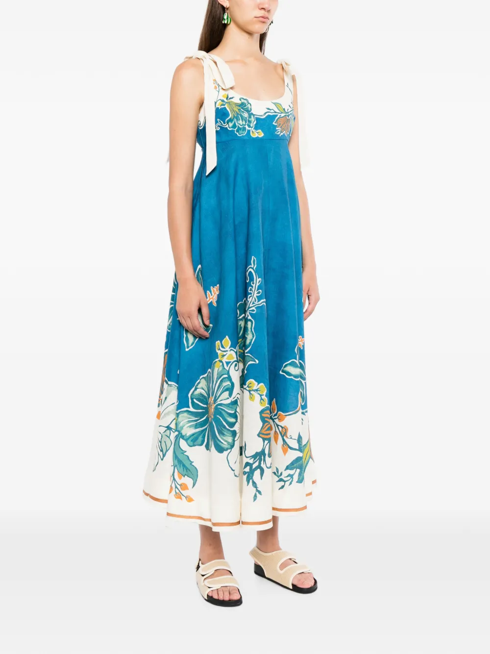 ALEMAIS Luda maxi-jurk met bloemenprint Blauw