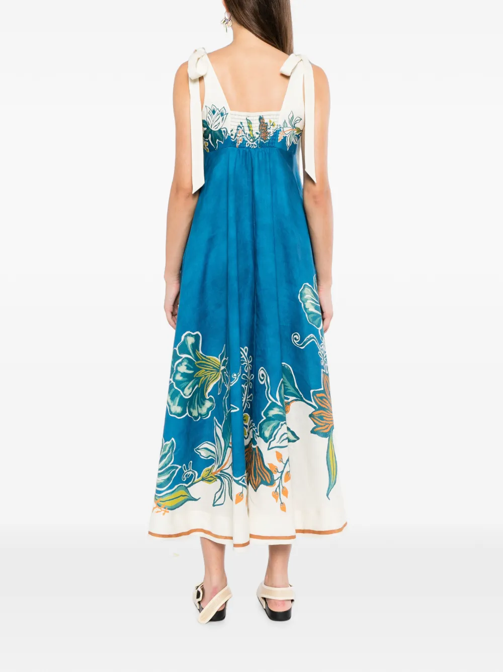 ALEMAIS Luda maxi-jurk met bloemenprint Blauw