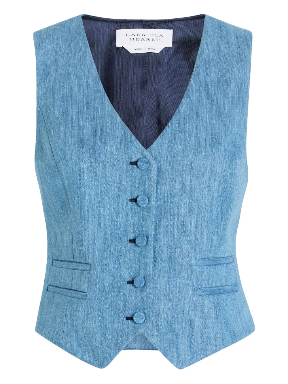Gabriela Hearst Gilet smanicato con bottoni - Blu