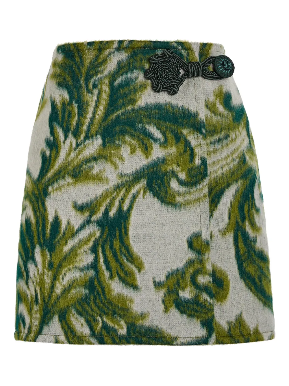 ETRO leaf-jacquard wrap miniskirt - Grau
