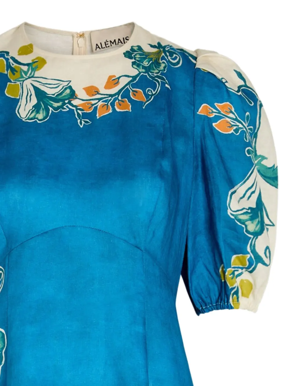 ALEMAIS Luda midi-jurk met bloemenprint - Blauw