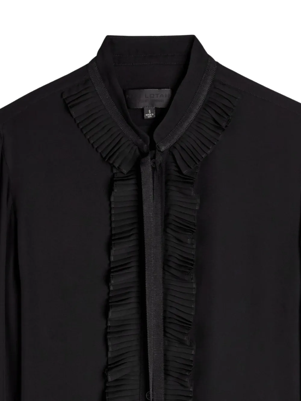 Nili Lotan Bertille blouse met ruche knopen - Zwart