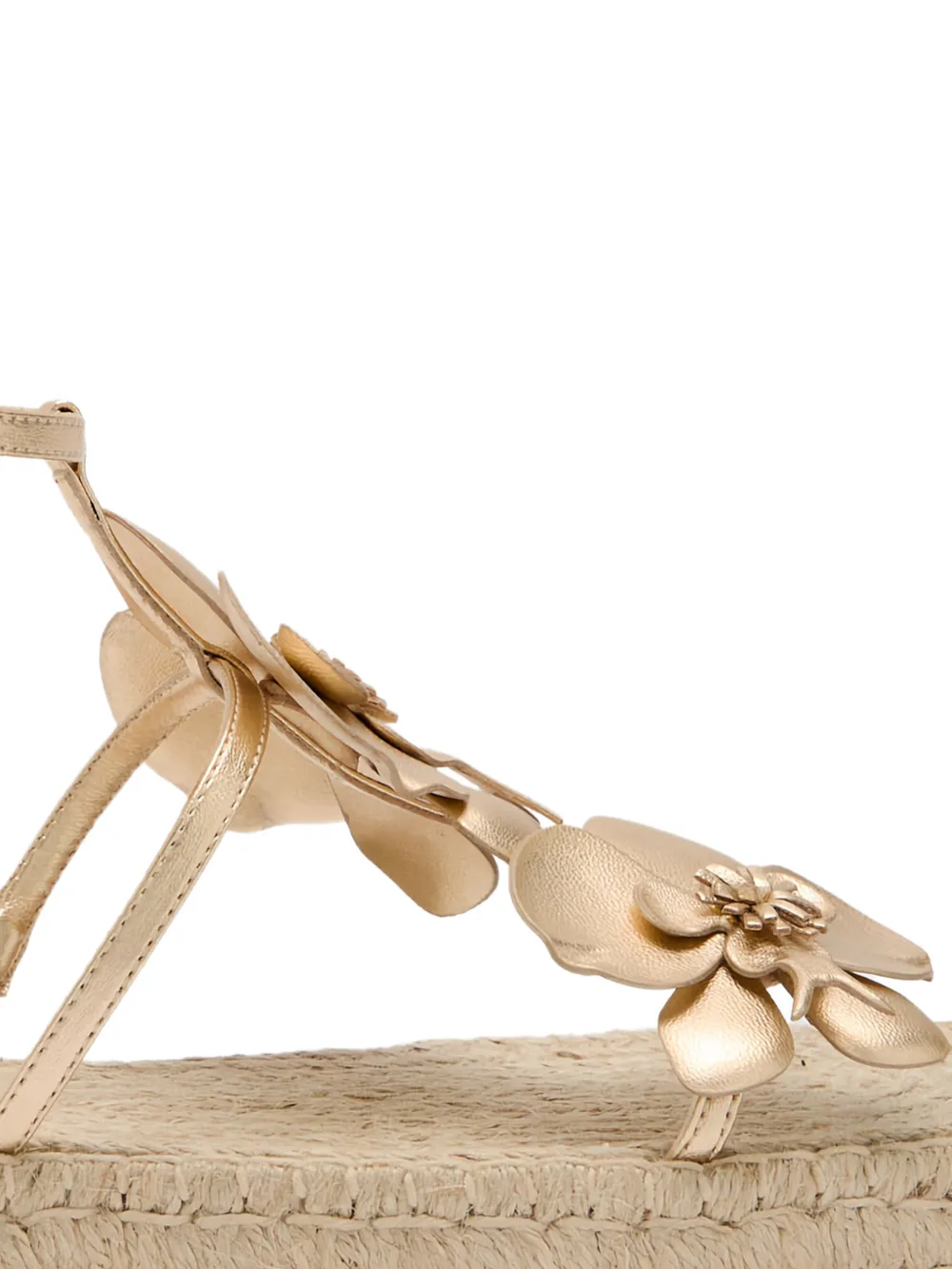 ZIMMERMANN Orchid Floral-embellished Espadrilles in Gold, view 2