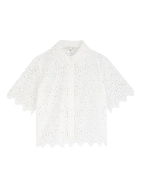 FRAME Deco scalloped embroidered blouse