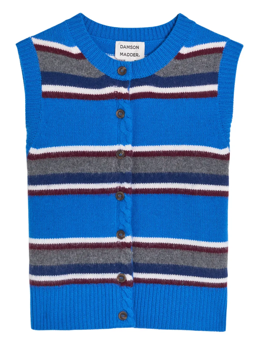 DAMSON MADDER Gestreifte Sofie Weste mit Knöpfen - Blau