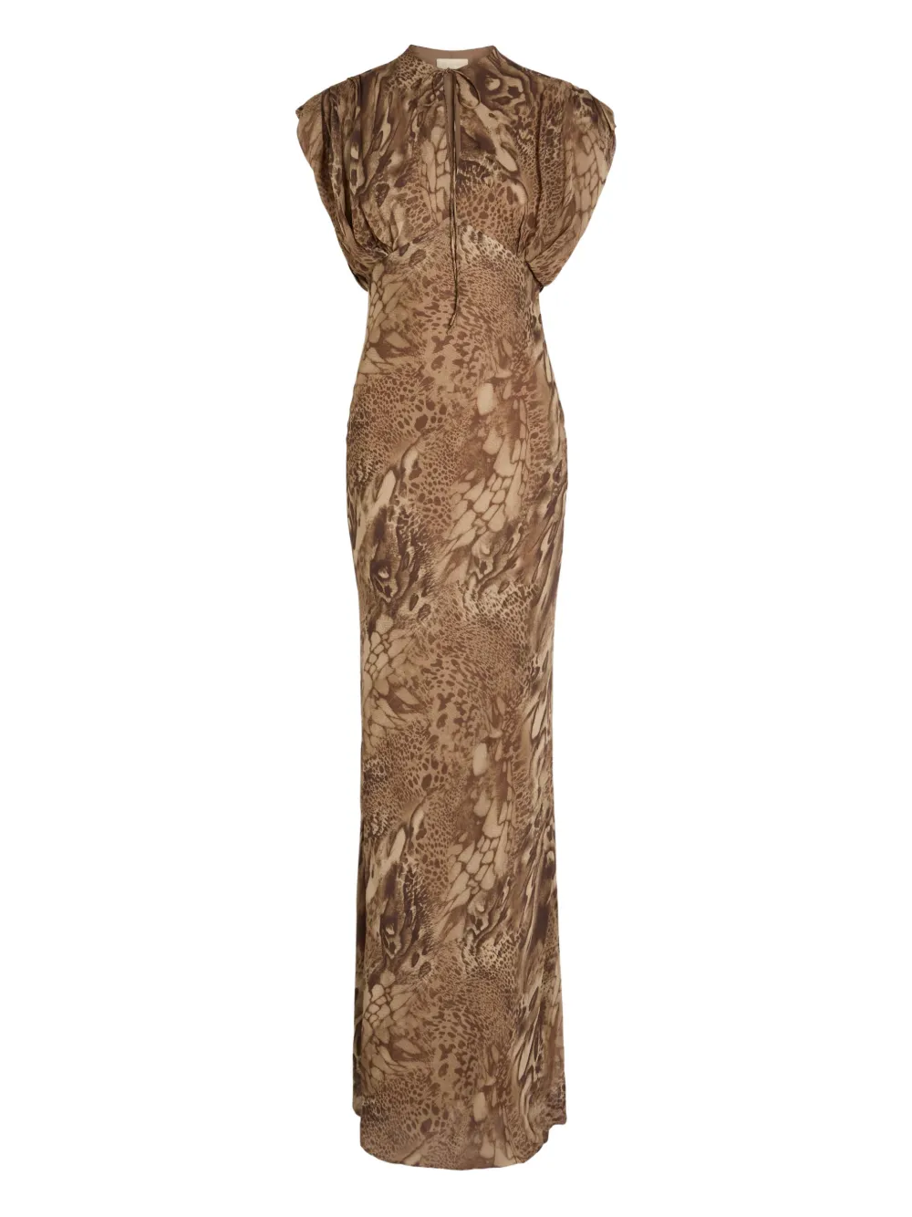 De La Vali Ceres patterned maxi dress - Marrone