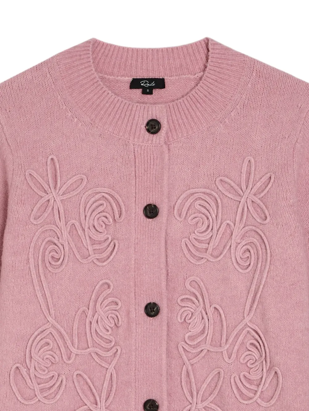  Rails Coralee Applique Buttoned Sweater - Pink 