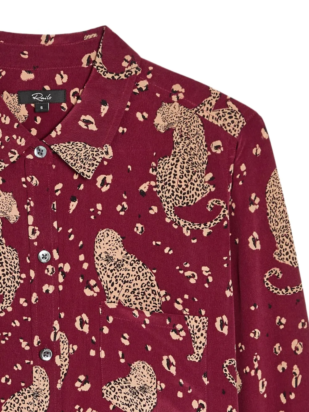  Rails Kate Leopard-print Button Shirt - Red 