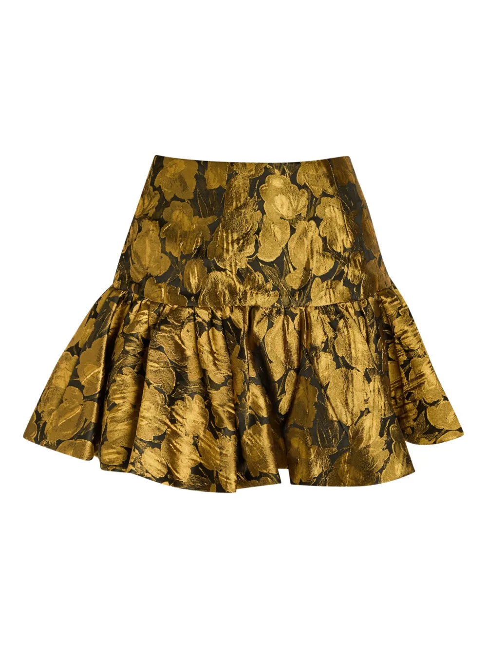 Ronny Kobo Minigonna Stormi a fiori jacquard - Oro