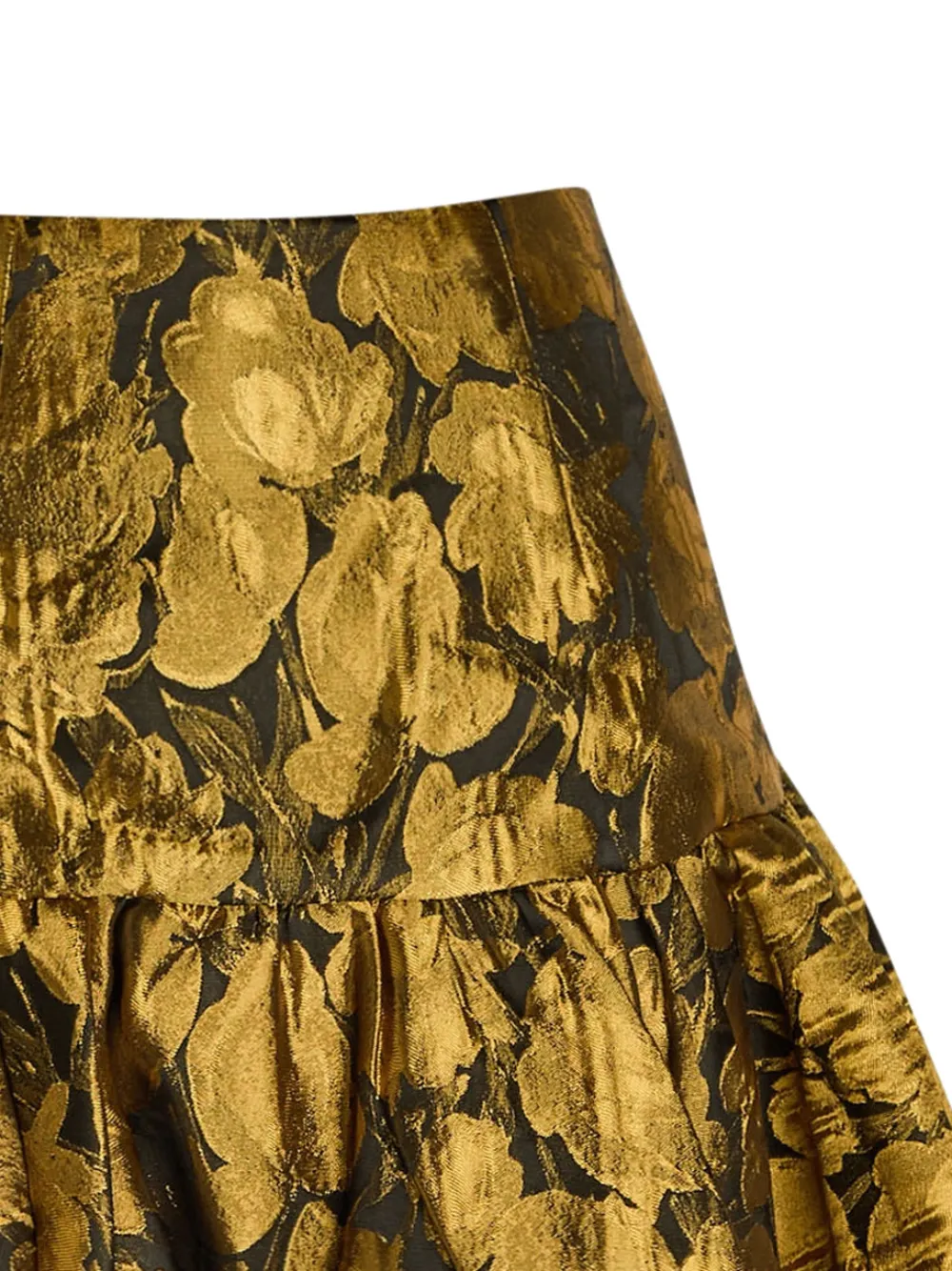 Ronny Kobo Stormi mini-rok met bloemen jacquard - Goud