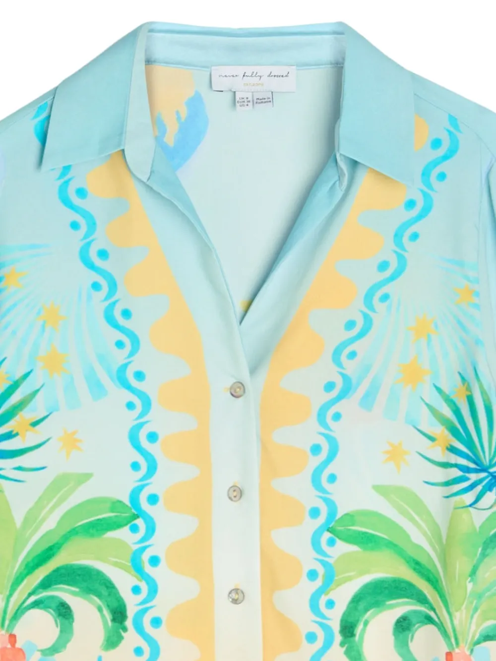 NEVER FULLY DRESSED Rio Miley blouse met print - Blauw