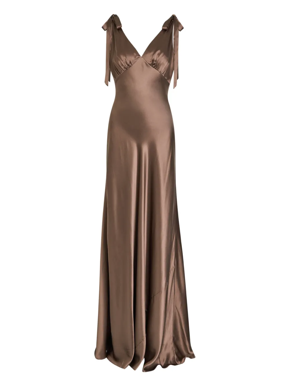 Reformation Abito Pernille in seta - Marrone