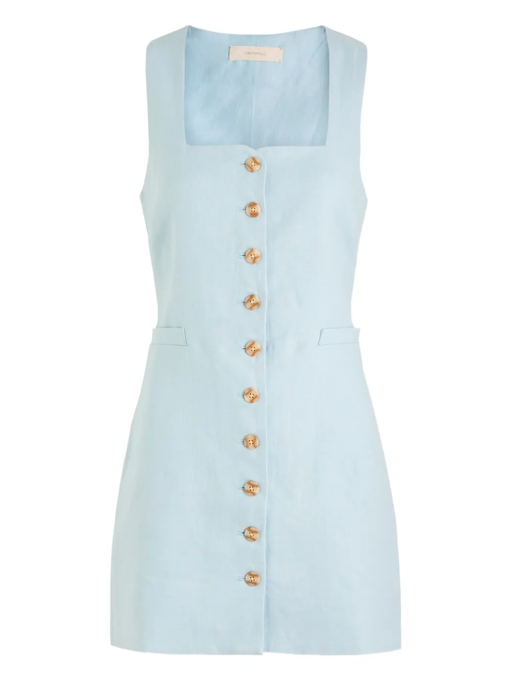 Faithfull the Brand sleeveless buttoned dress - Blue