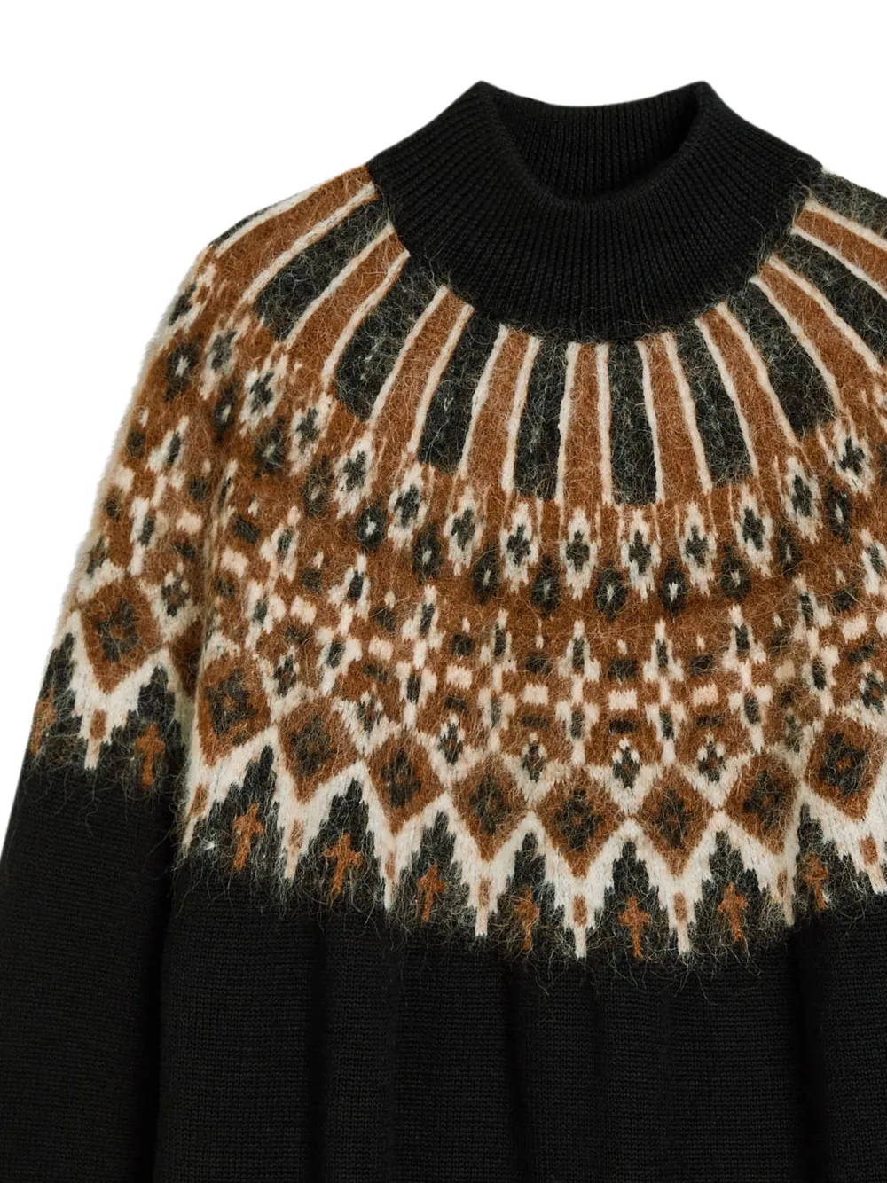 STAUD LIZA mini-jurk met col en patroon - Zwart