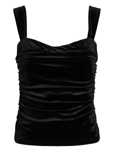 Reformation Trish ruched velvet top