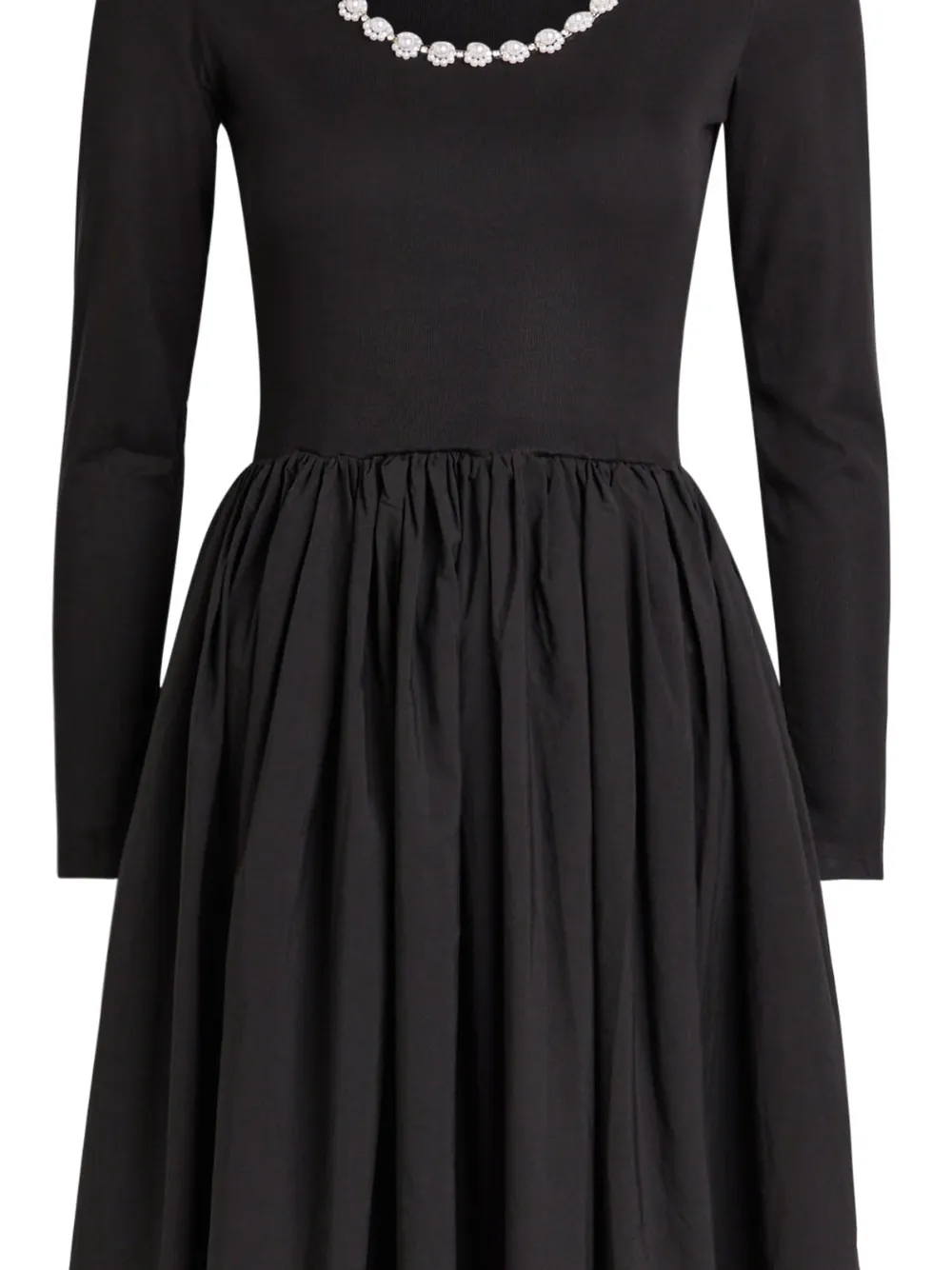 Sister Jane Midi-jurk met kralen en lange mouwen - Zwart