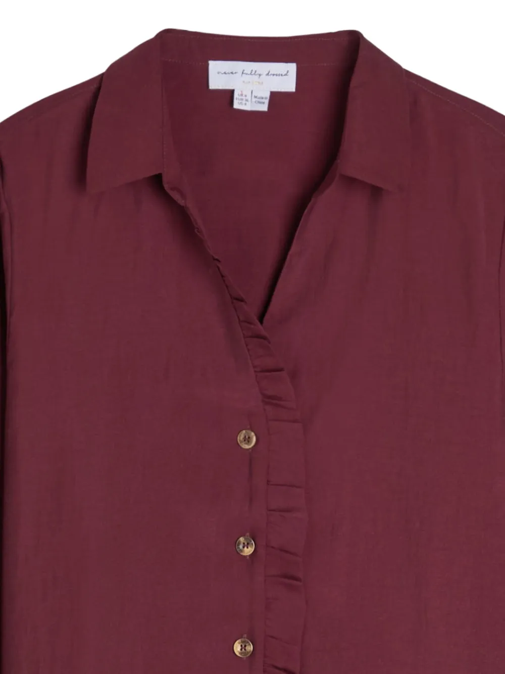 NEVER FULLY DRESSED Miley blouse met ruches en knopen - Rood