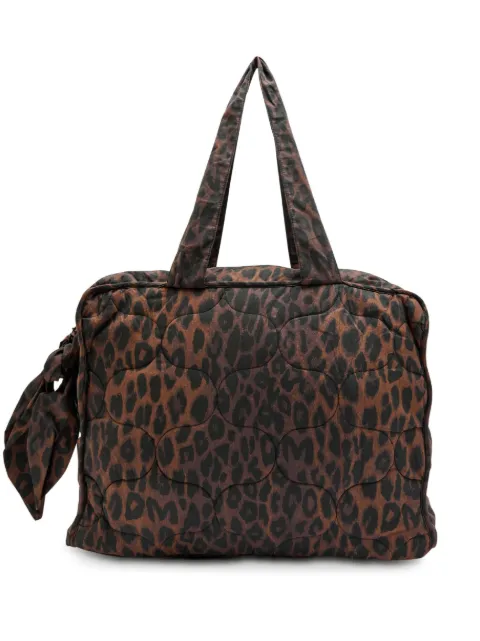 DAMSON MADDER tote capitonado con estampado de leopardo