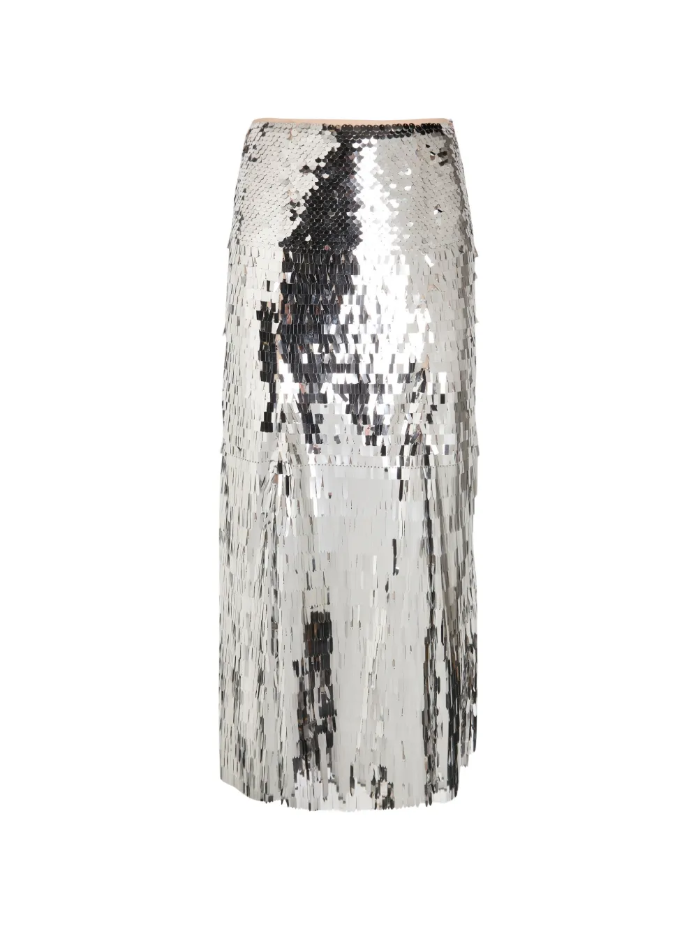 Self-Portrait sequin embellished midi skirt - Argento