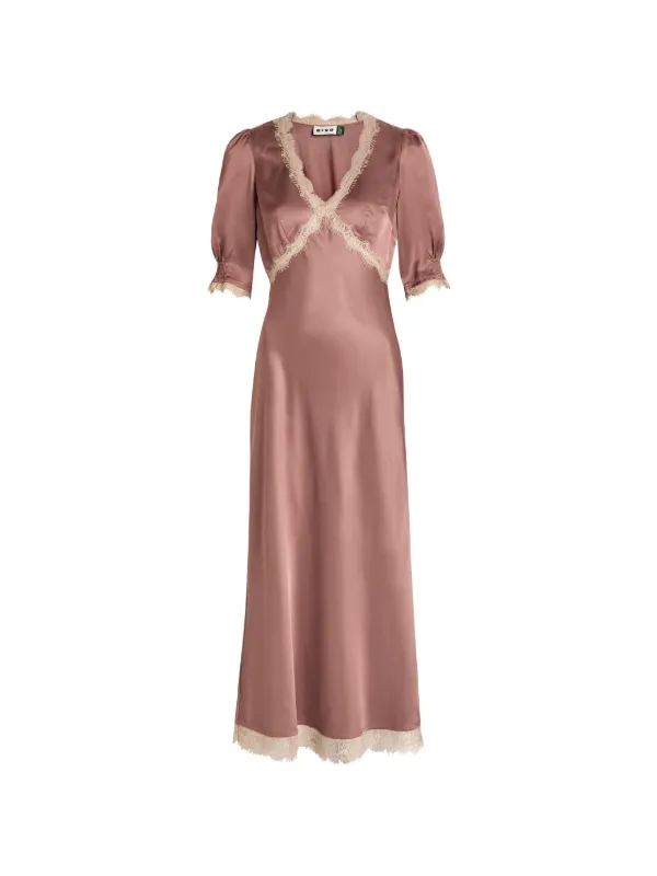 Rixo Annina Lace-trim Midi Dress - Pink
