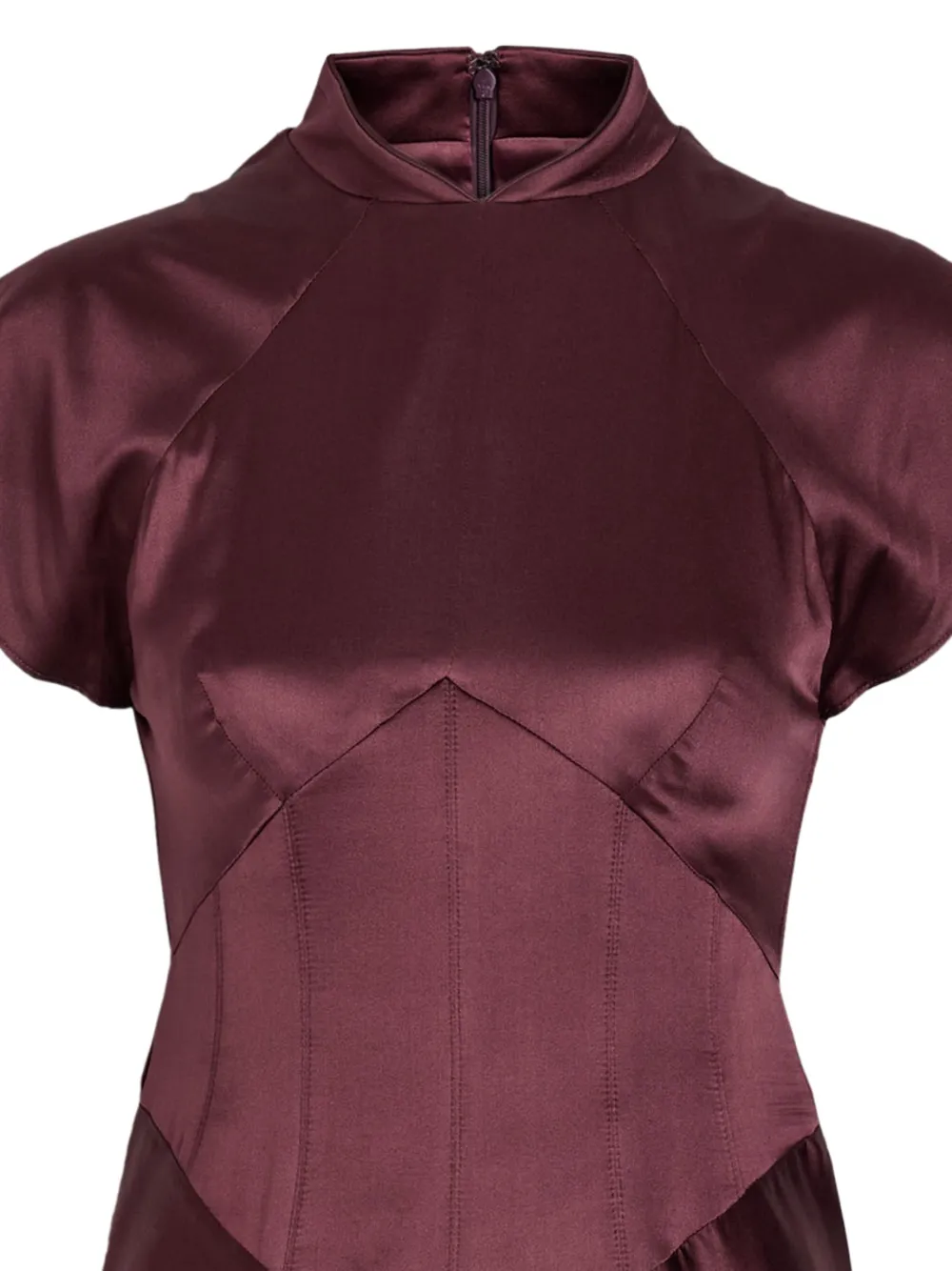 De La Vali Alizee jurk met ruches en vlakken - Paars