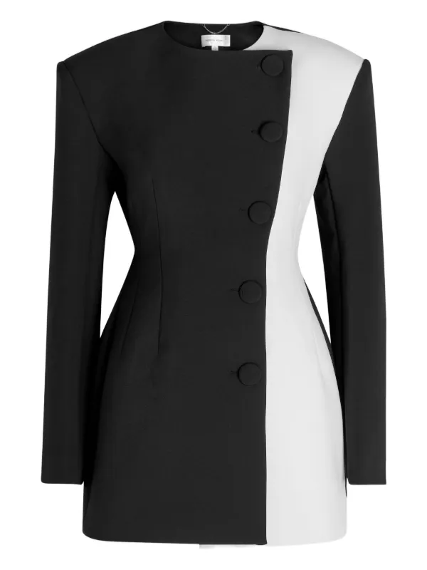 Ronny Kobo Button colour-block Mini Dress | Black | FARFETCH GE