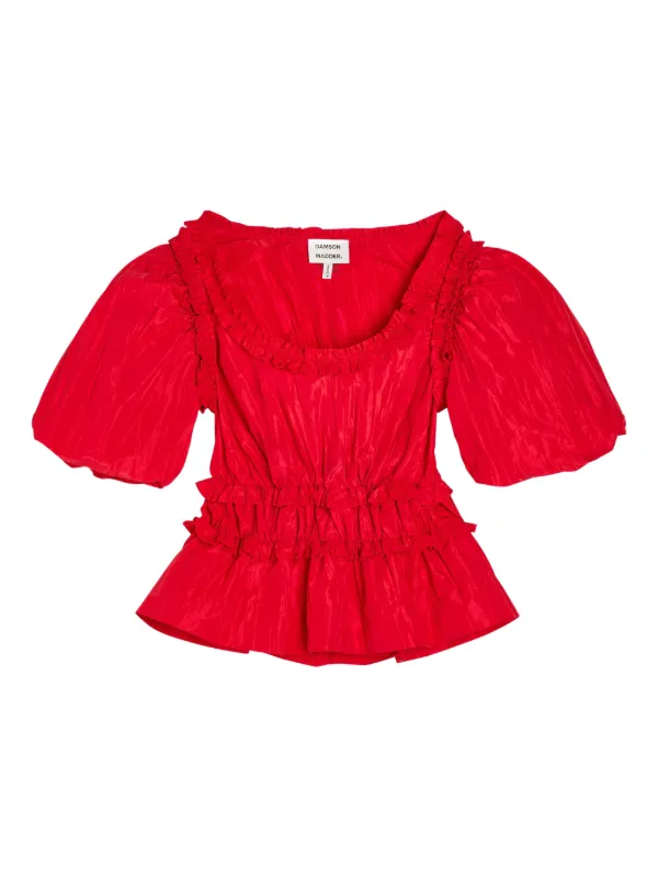 DAMSON MADDER Everly パフスリーブ ブラウス | レッド | FARFETCH JP