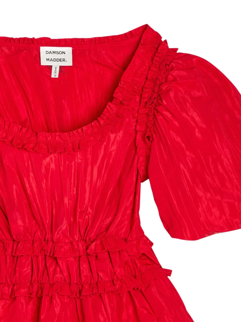 DAMSON MADDER Everly blouse met pofmouwen en ruches - Rood