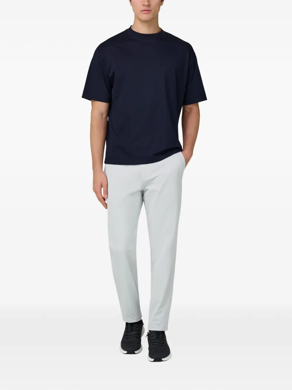 Boggi Milano Broek met stretch en ritszakken - Grijs